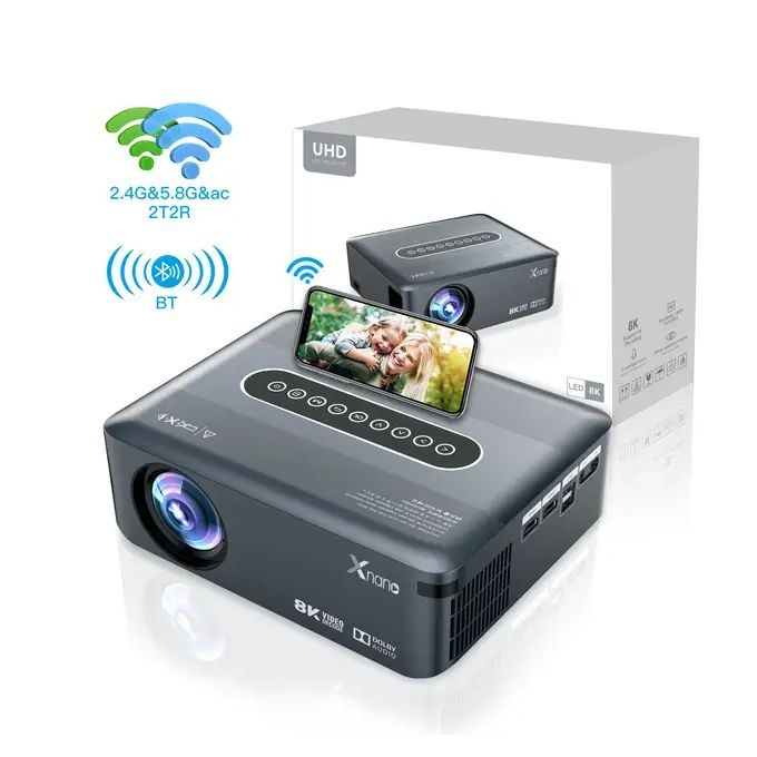 Xnano X1 4K Smart Projector Quad Core Android 9 5G WIFI LED 8K Video Full HD 1080P Home Theater Projector 4K Projectors image 1