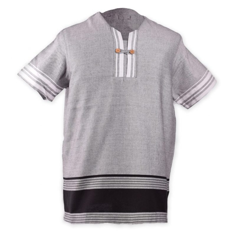 Kikoy V-Neck Mens Shirt – Grey image 1