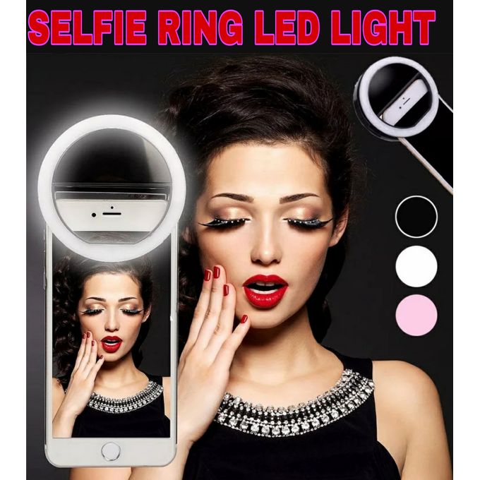 Selfie Ring LED Light For Smartphones Rechargeable Adjustable Clip-on image 1