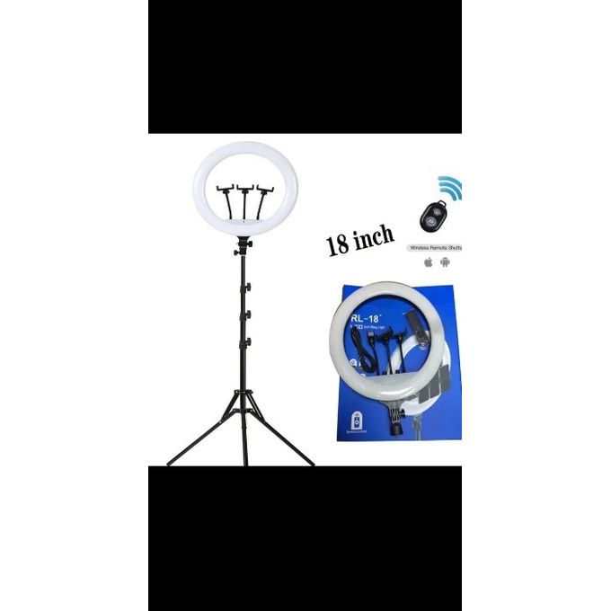 18 Inch Remote Control Dimmable LED Ring Light With 2M Stand BT Shutter+BAG image 1
