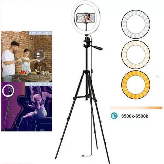10 Inch 26cm LED Ring Light Photography Selfie Ring Light with Stand for Smartphones Live Broadcast Studio image 1