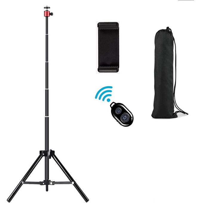 62 Inch Tripod / Stick Selfie with Bluetooth Remote Phone Stand Ring Light Stand for YouTube Video Recording image 1