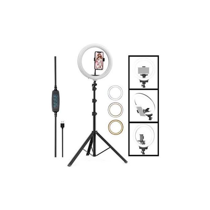 12 Inches LED Ring Light with 2M Tripond Stand.. 12 Inches Big LED Ring Light for Camera, tiktok ,YouTube , Video Vlogging and Makeup,  with 2M long tripond stand image 1