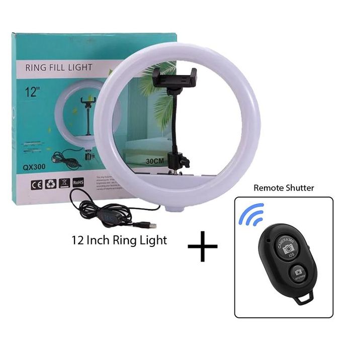 12 Inch LED Ring Light & Remote Control image 1