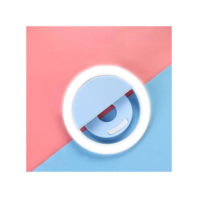USB Rechargeable LED Selfie Ring Light For IPhone Samsung Xiaomi Huawei Phone Clip Round Circle Portable Mini Ringlight FlashBlue image 1