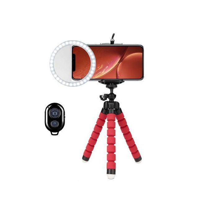 Selfie Ring Light Round Ring Lamp Ringlight With Tripod For Cell Phone Flash Light Led 36 Portable Clip For IPhone Xiaomi PhotoWith Red Tripod image 1