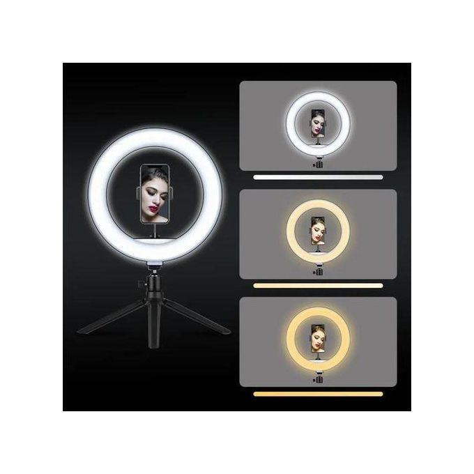 26cm LED Ring Light USB Desktop Projector Tripod Kit for Camera Mobile Selfie Youtube Live Video Photography Ring Light image 1