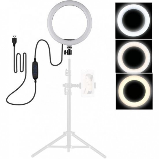 13 Inch 10W M33 LED Dimmable Ring Light (3200-5500K) with USB Cable image 1