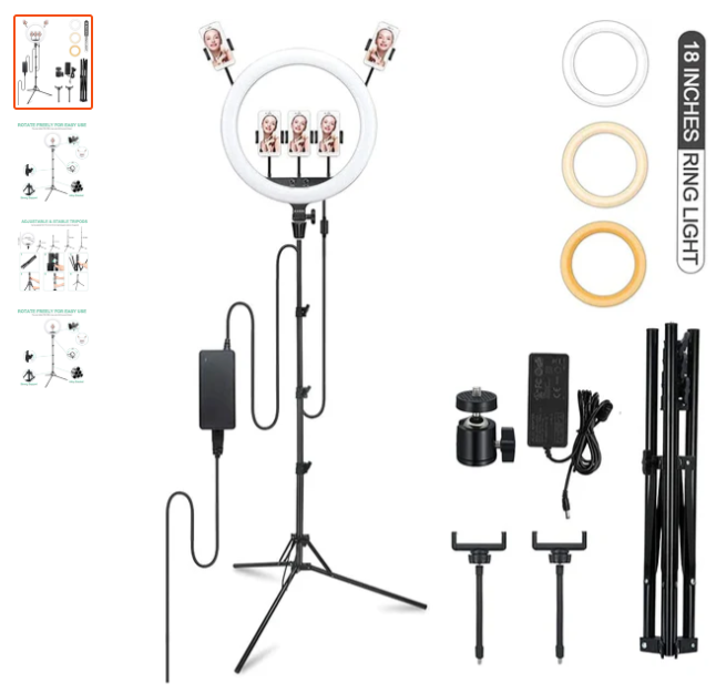 Godox LR150 18" LED Ring Light with 78'' Extendable Tripod Stand (LR150B) image 1