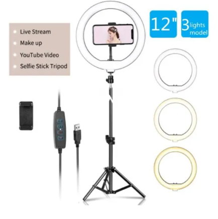 12 Inch Ring Light With 2M Tripod Stand image 1