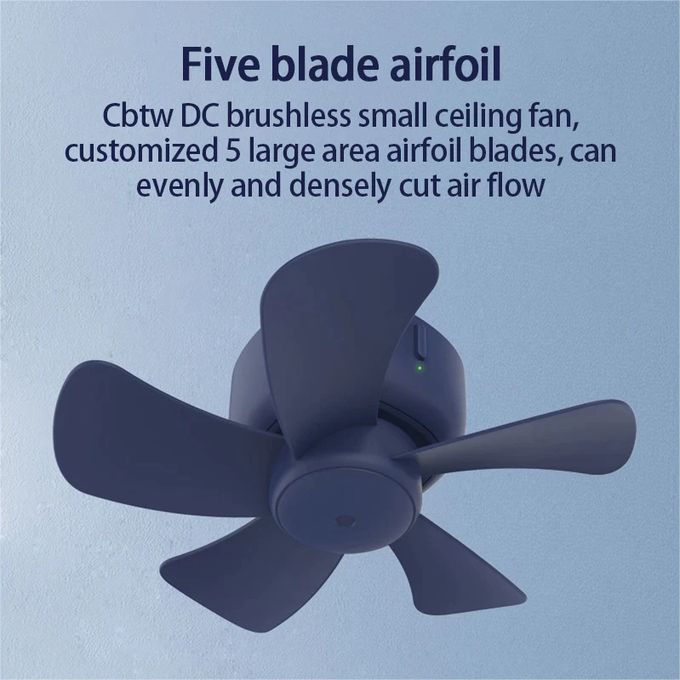 USB Mini/Small Ceiling Fan,Outdoor Tent Camping Student Dormitory Fan - Blue image 1