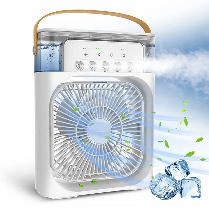 Portable Home Small Air Humidifier 3-Speed Fan - White image 1