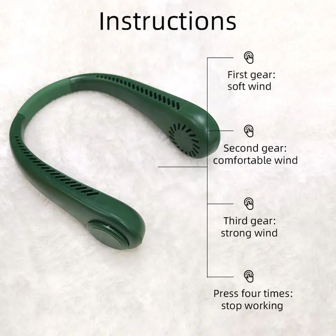 Fashionable Portable Mini Hanging Neck Cooling Fan Green image 1