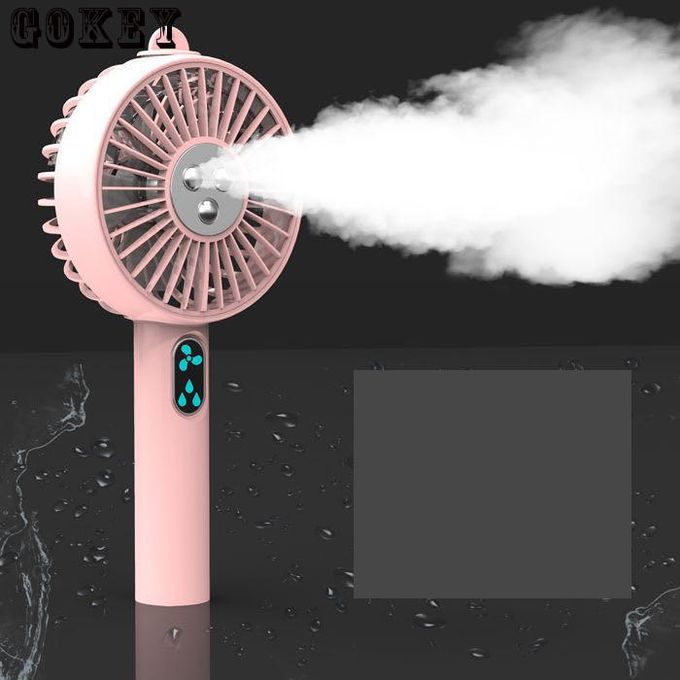 Fan Cooling Water Spray Mini Hand Fan Electric USB Battery Rechargeable Hand Fan Water Mist Fan Air Cooler Mini Fan Face Steamer Pink 2000mAh image 1