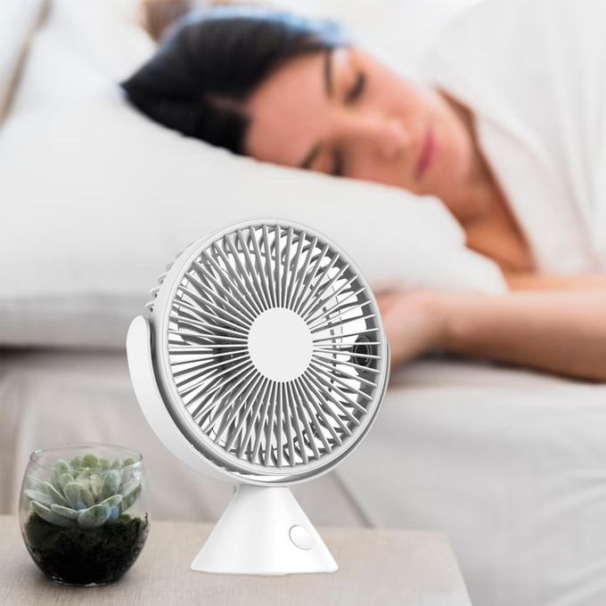 Desk Quiet Classic Mini Fan For Bedroom Travel White image 1