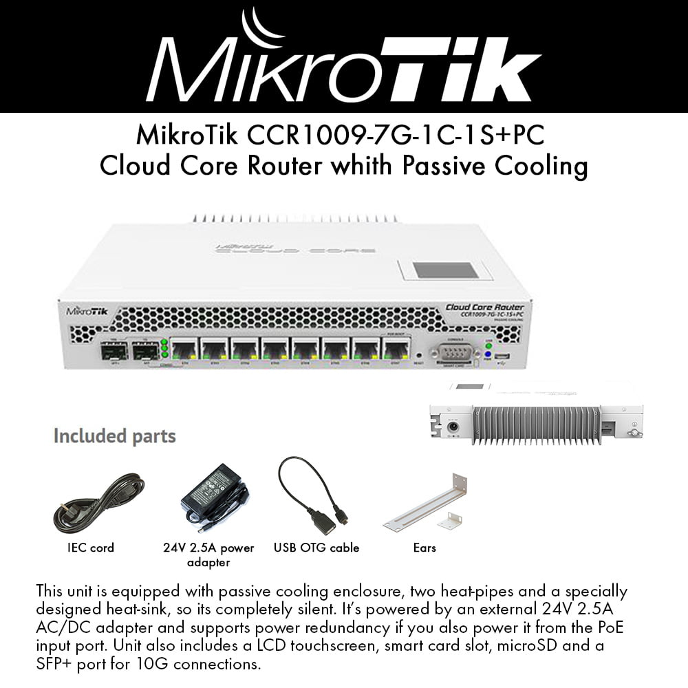 MikroTik CCR1009-7G-1C-1S+PC Cloud Core Router Price in Kenya